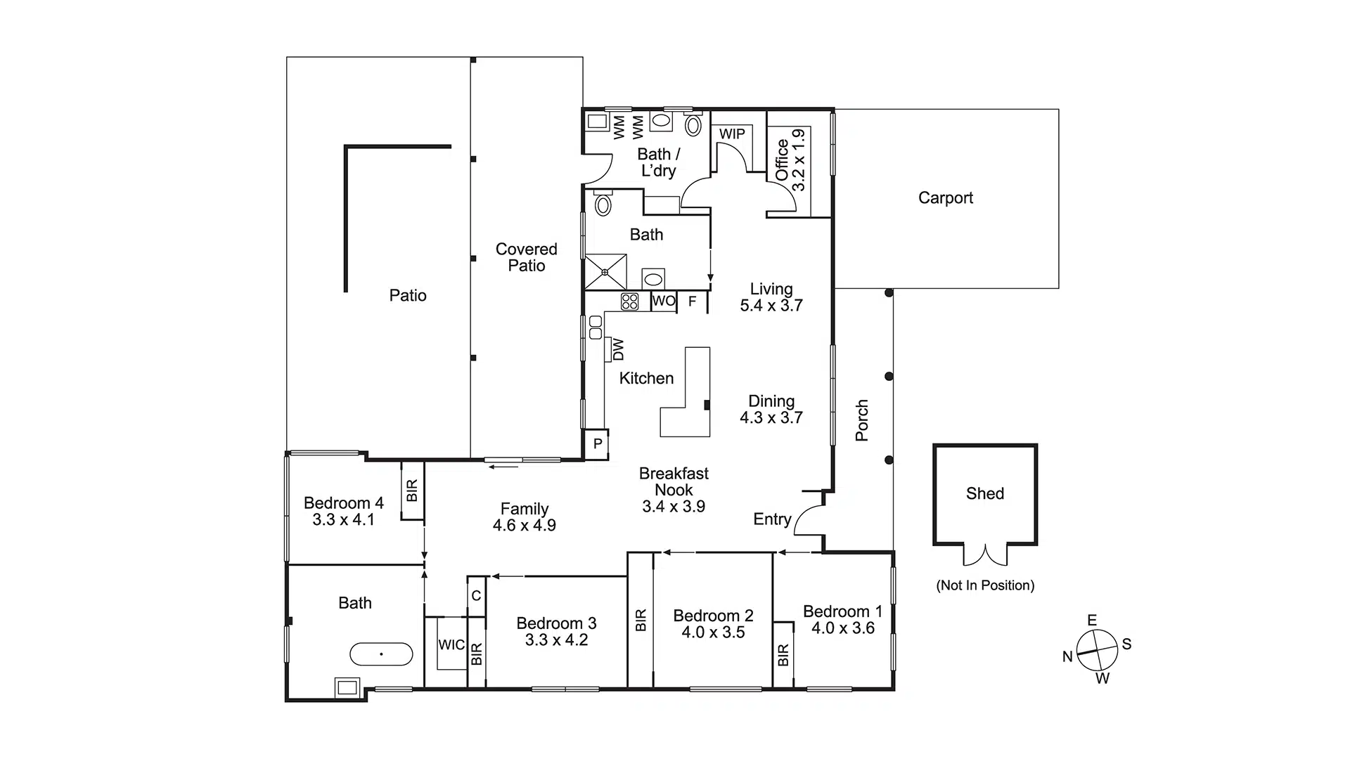 Terrey Hills 1 (14802), shared 4-bedroom all female home — Floorplan 1