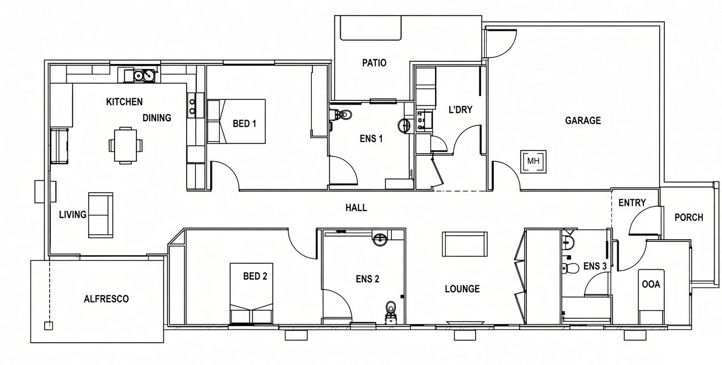 Gleneagle, 3 Bedroom HPS SDA Home with OOA | Seeking 1:2 or 1:3 SDA Co-Tenant — Floorplan 1