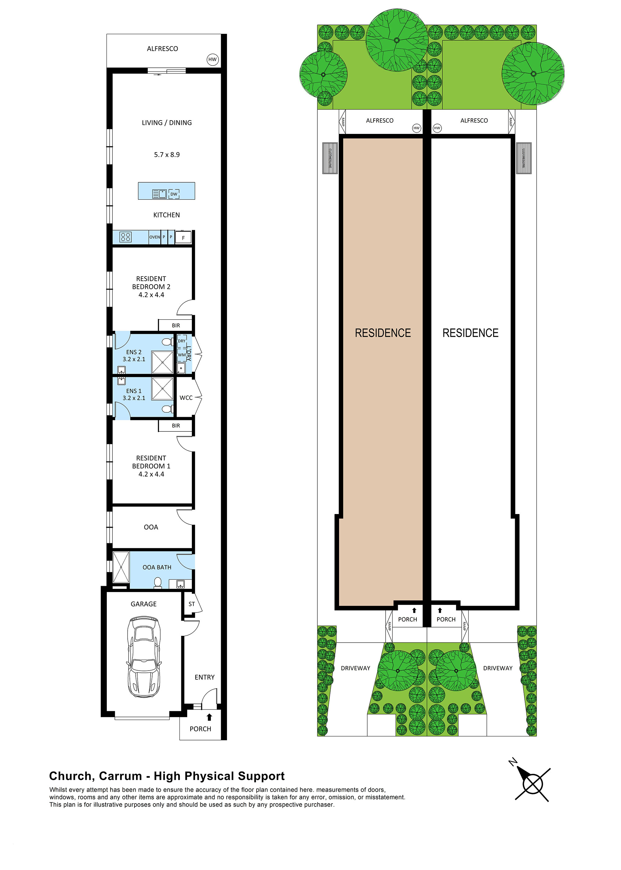 Coastal Living in Beautiful Carrum 2 Bed/2 Bath (+OOA) HPS — Floorplan 1