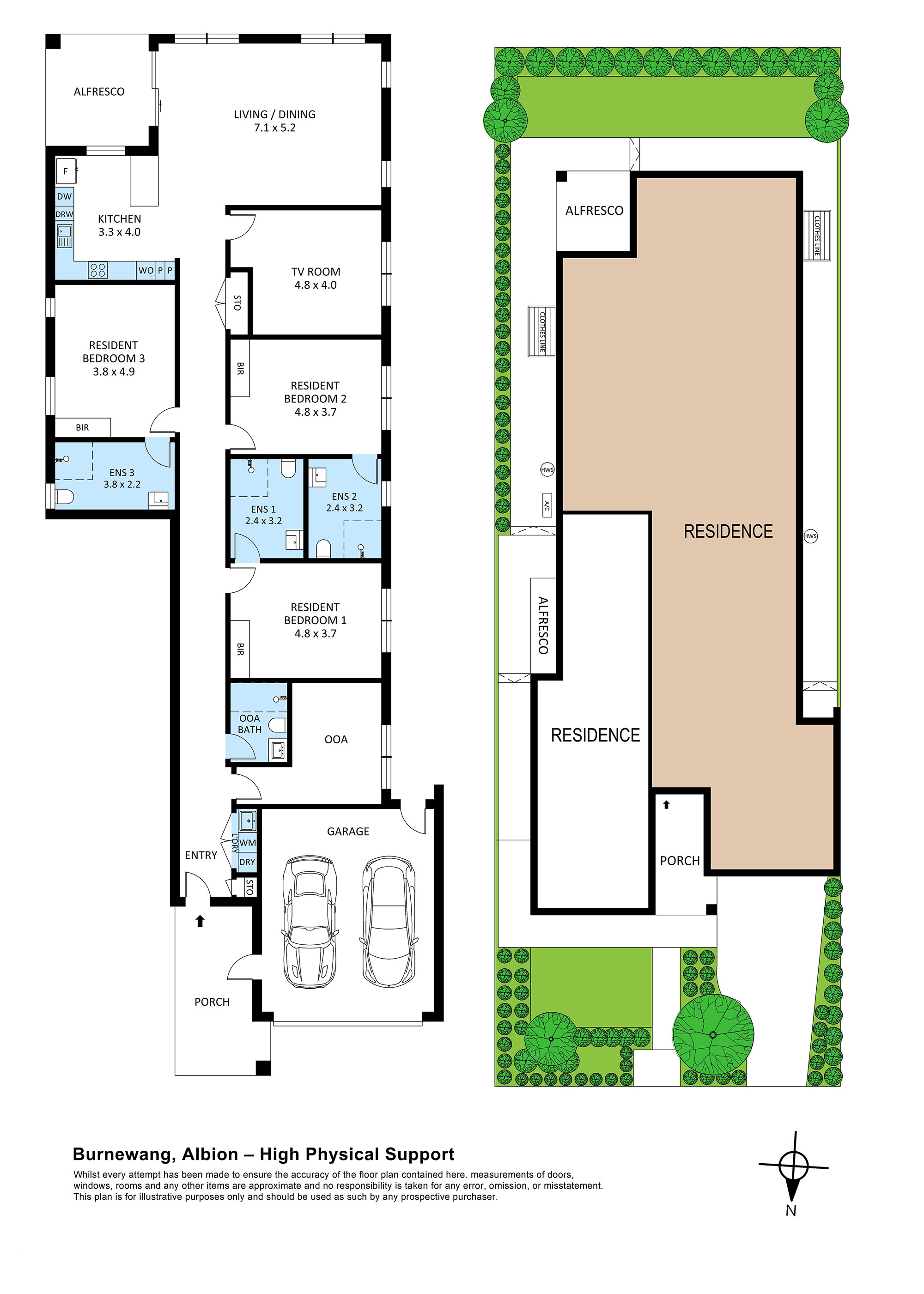 2 minutes to serene Selwyn Park 3 Bed/3 Bath (+OOA) High Physical Support SDA — Floorplan 1