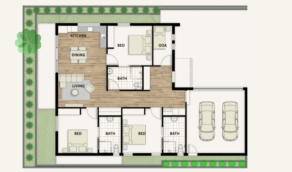 Bulleen HPS IL FA Category SDA - 3 Ensuites + OOA — Floorplan 1