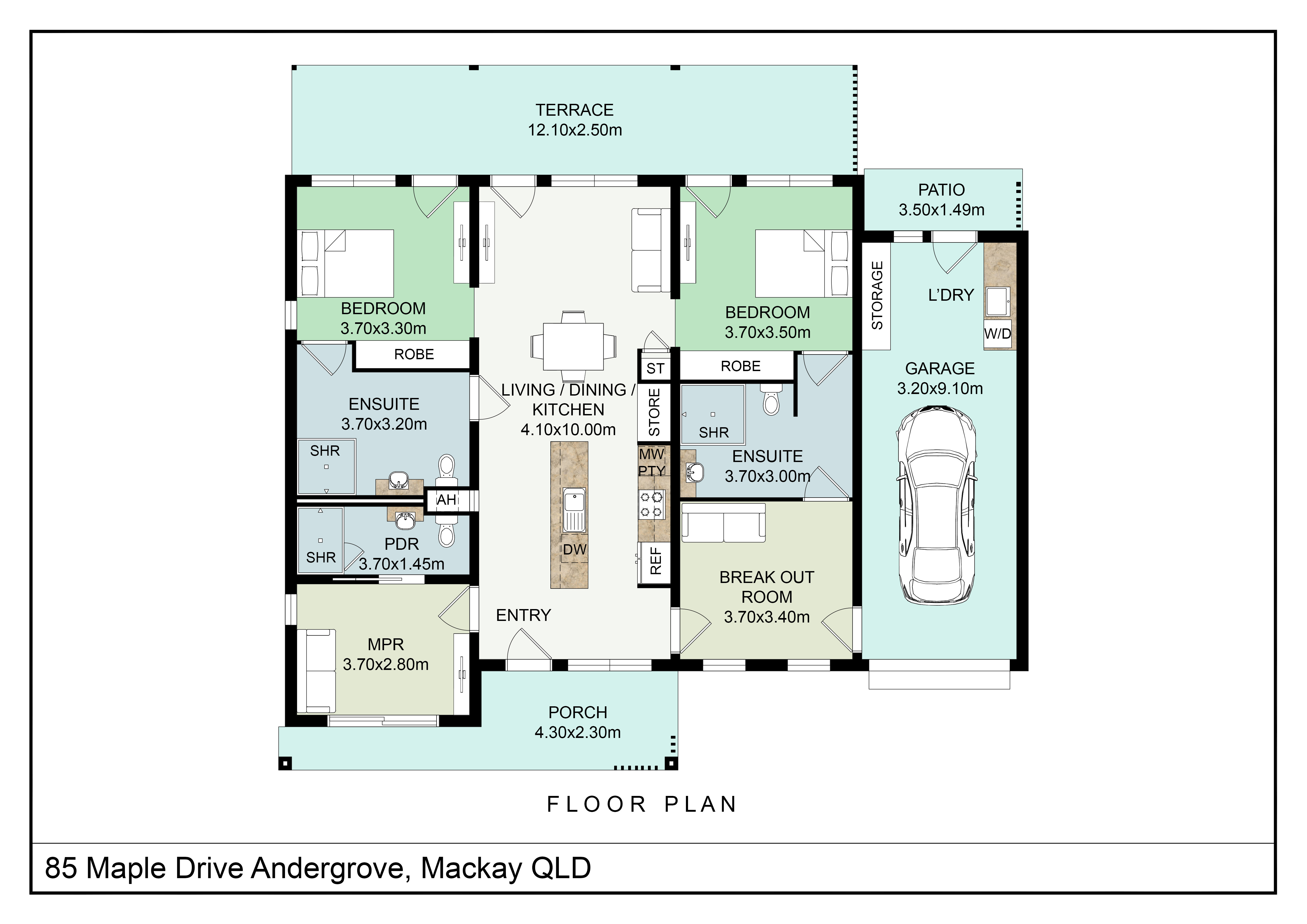 Andergrove, Mackay - 1 x 2 Bed House (Robust) — Floorplan 4