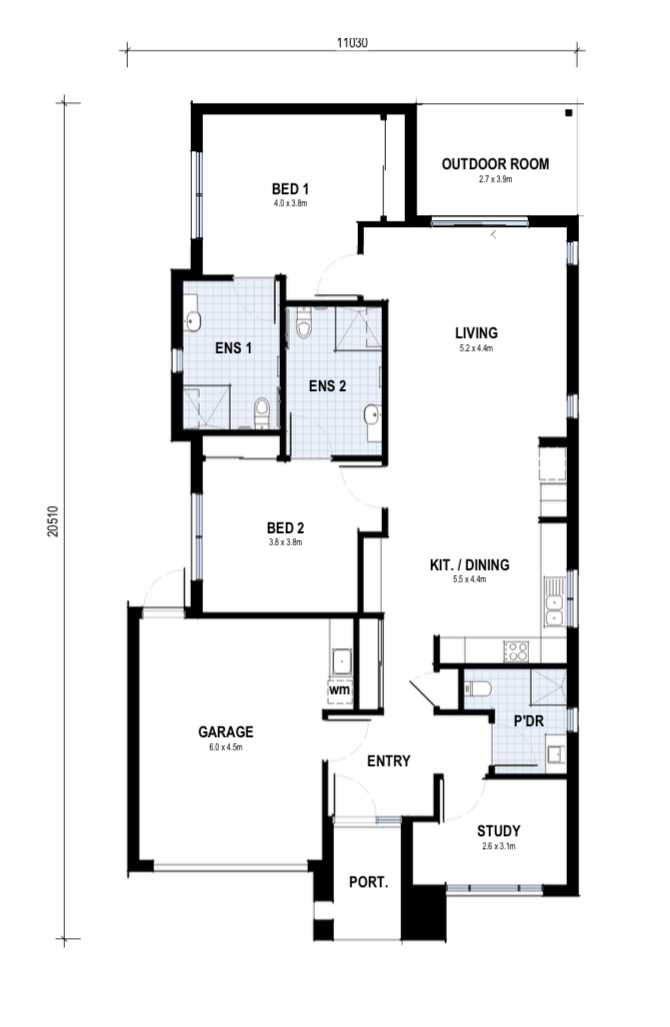North Bendigo – Brand New 2 Bedroom FA/IL Home — Floorplan 1