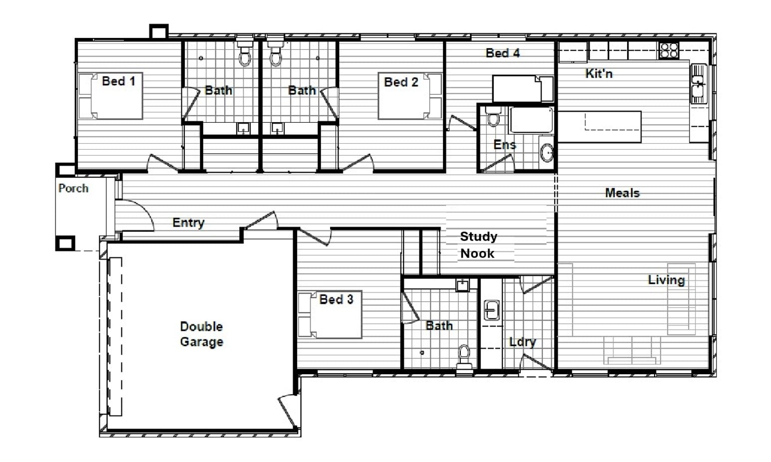 Truganina - HPS - 3 Beedroom House — Floorplan 1