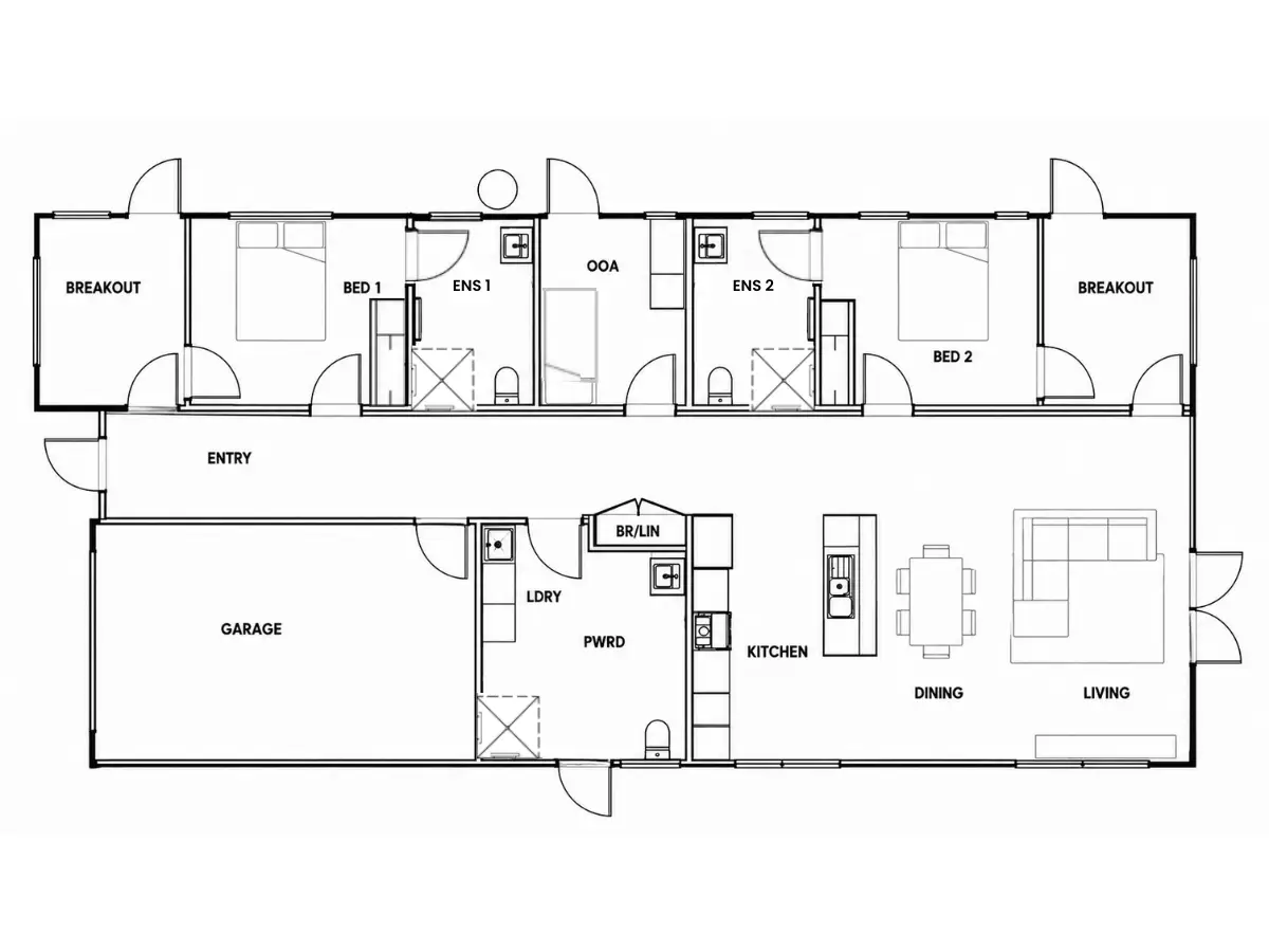 Carrum Downs | Robust 2-Resident — Floorplan 1