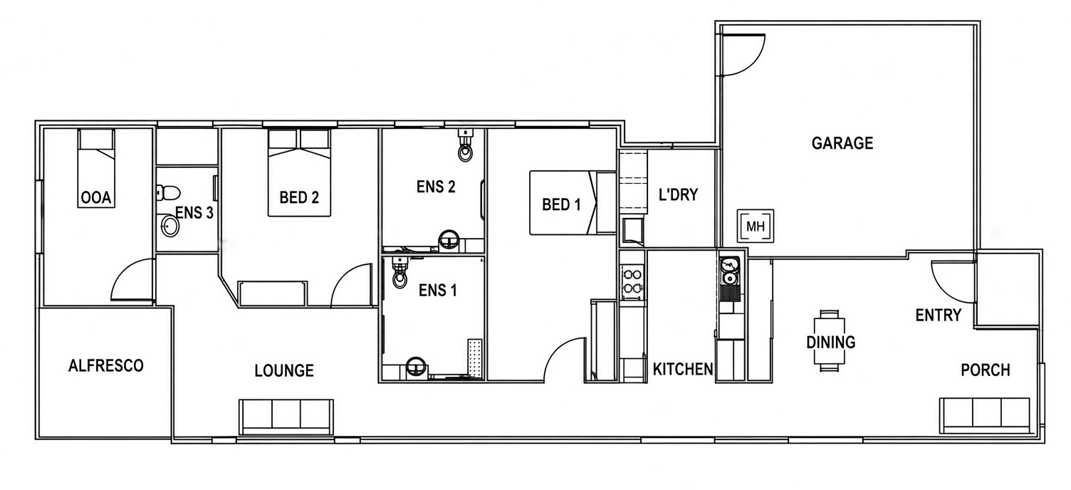Thornlands, Bayside 3 Bedroom HPS SDA Home with OOA, 1:2 or 1:3, Appendix H floorplan