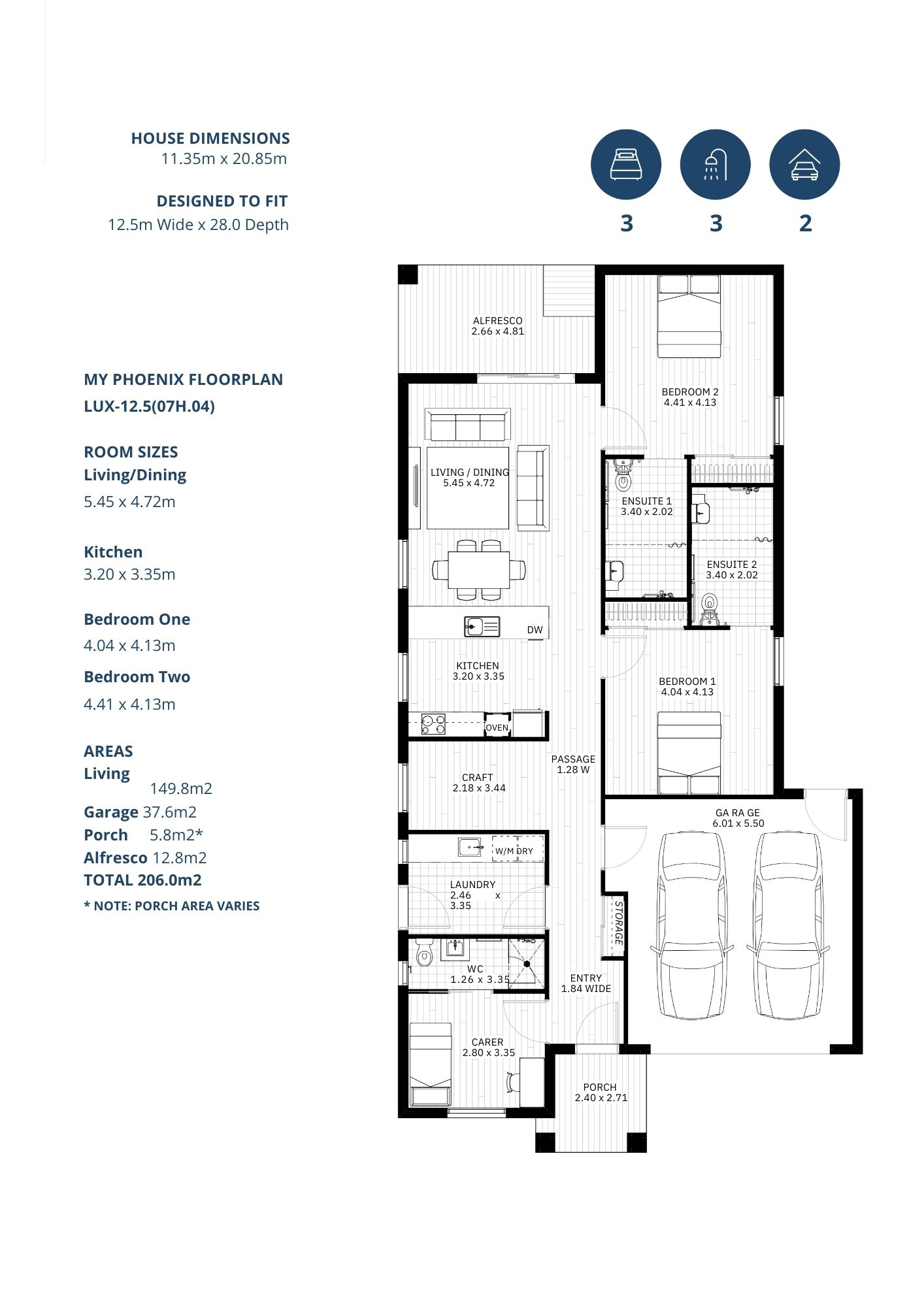 Modern 3-Bedroom HPS - Bronwyn Way, Wyndham Vale VIC — Floorplan 1