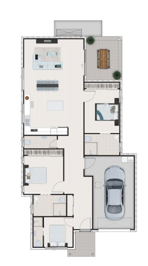 2 SDA Rooms (HPS) + OOA, Available Now in Blacks Beach! — Floorplan 1