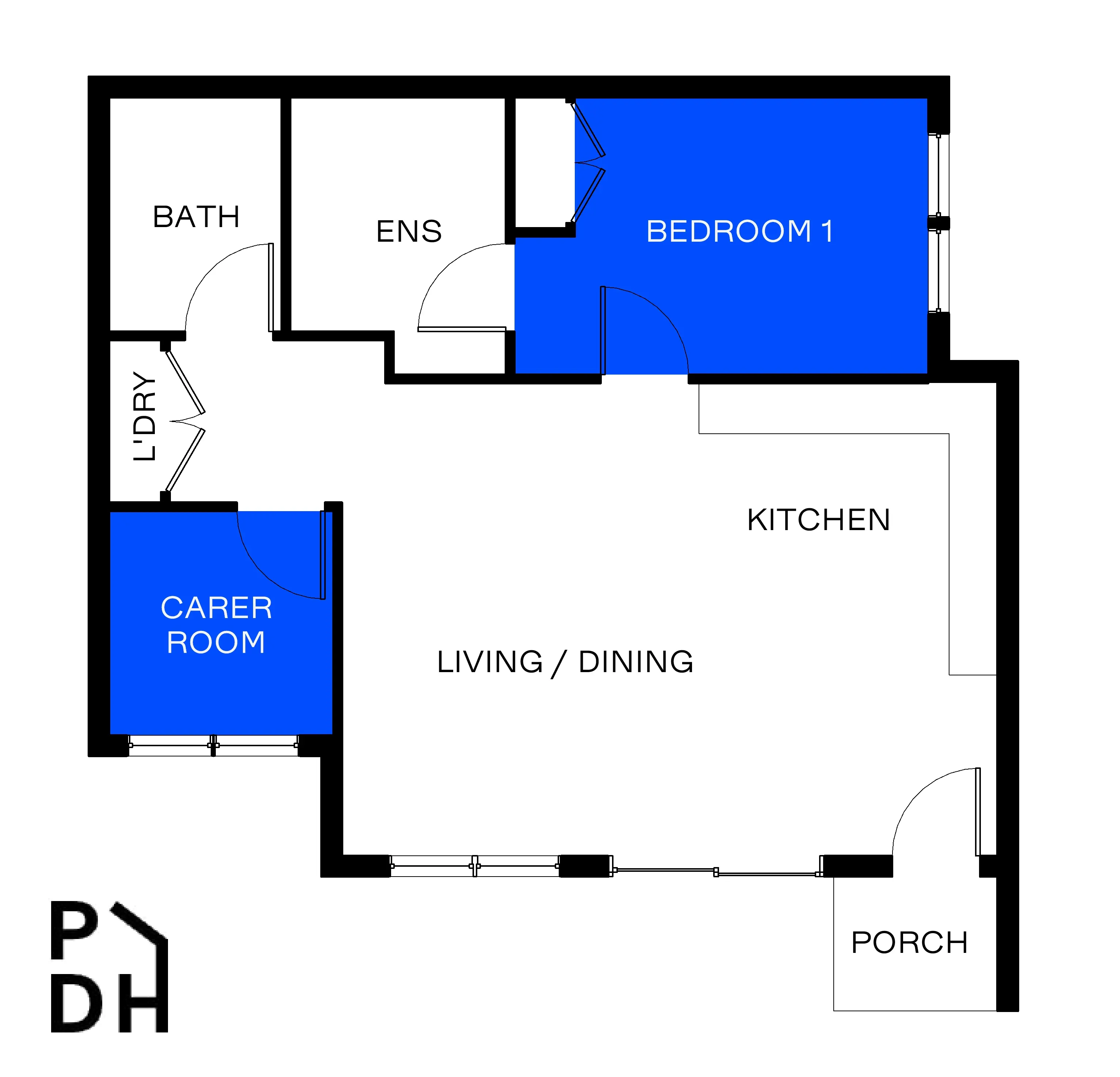 Footscray - SDA - High Physical Support - Villa - 1 Residents — Floorplan 1