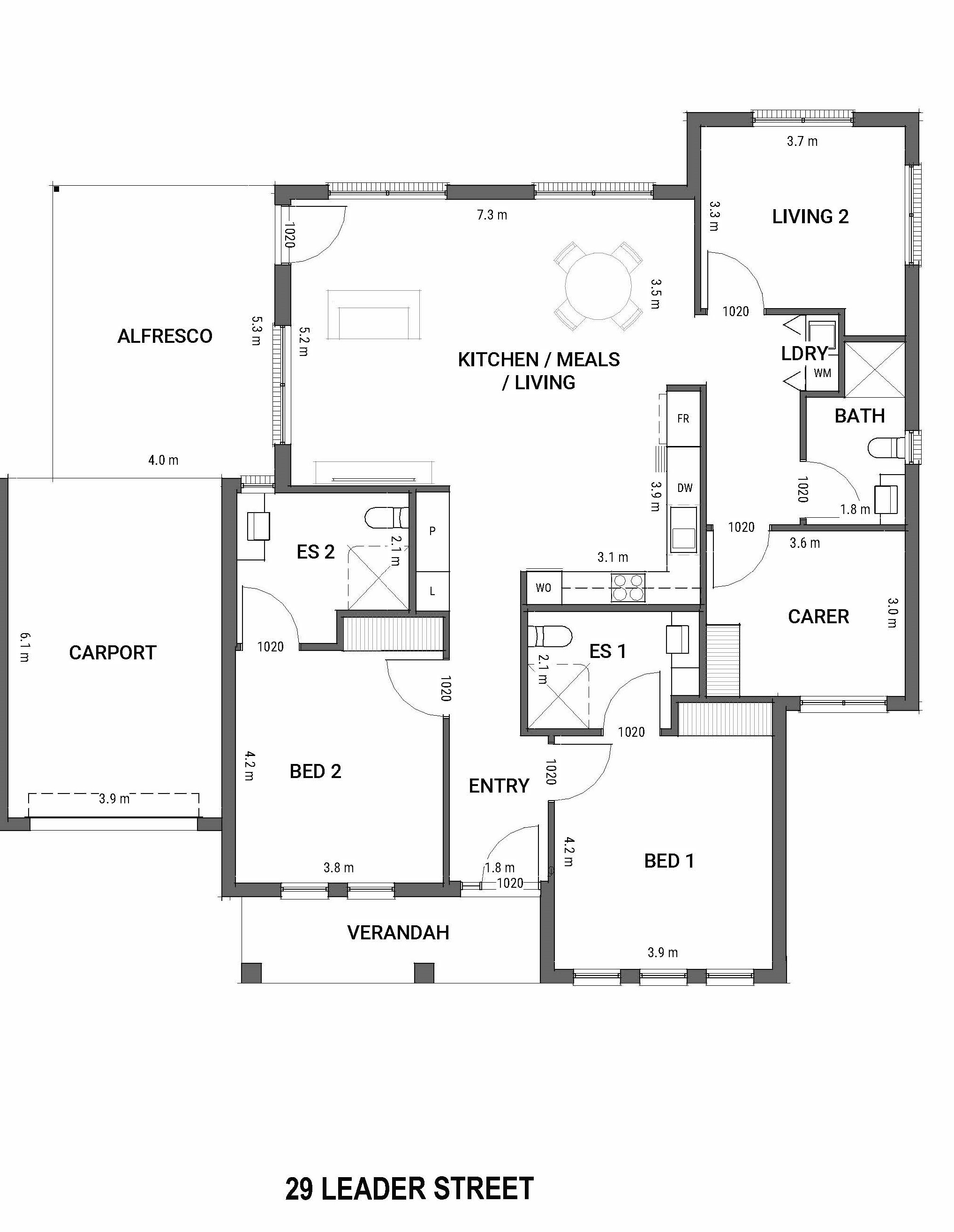 Goodwood - 1 Vacancy in 2 Client Bedroom Residence High Physical Support — Floorplan 1