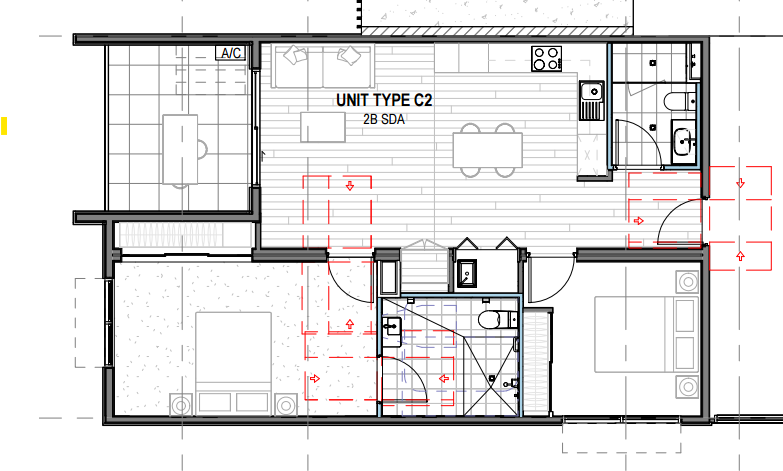 Coming 2026! 1-bedroom Fully Accessible SDA Apartments in Cairns — Floorplan 1