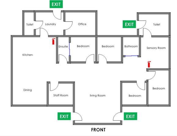 Port Augusta - 1 Vacancy 4 Bedroom Residence Basic — Floorplan 1