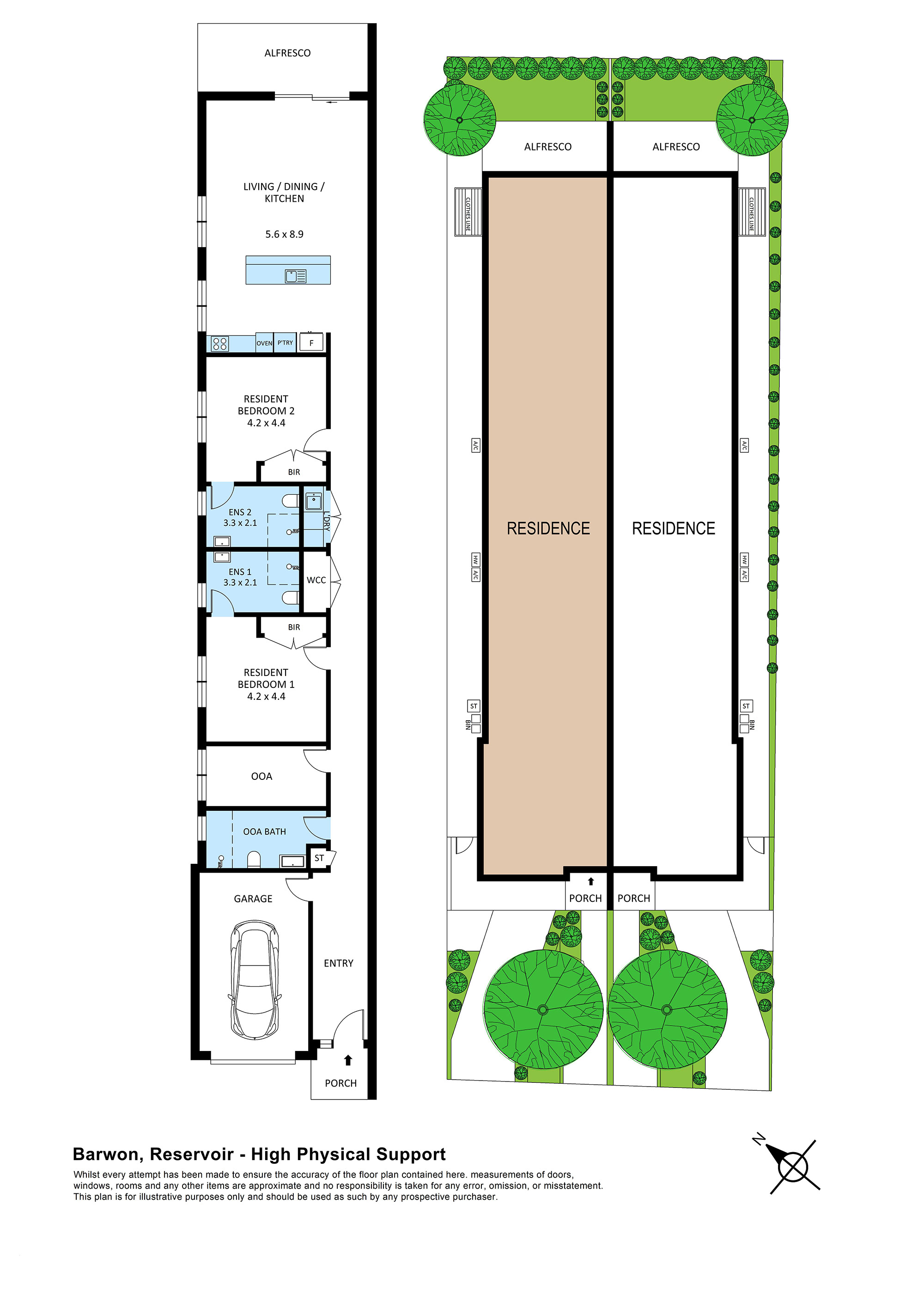 Prime Reservoir Living Near Summerhill 2 Bed/2 Bath (+OOA) HPS — Floorplan 1