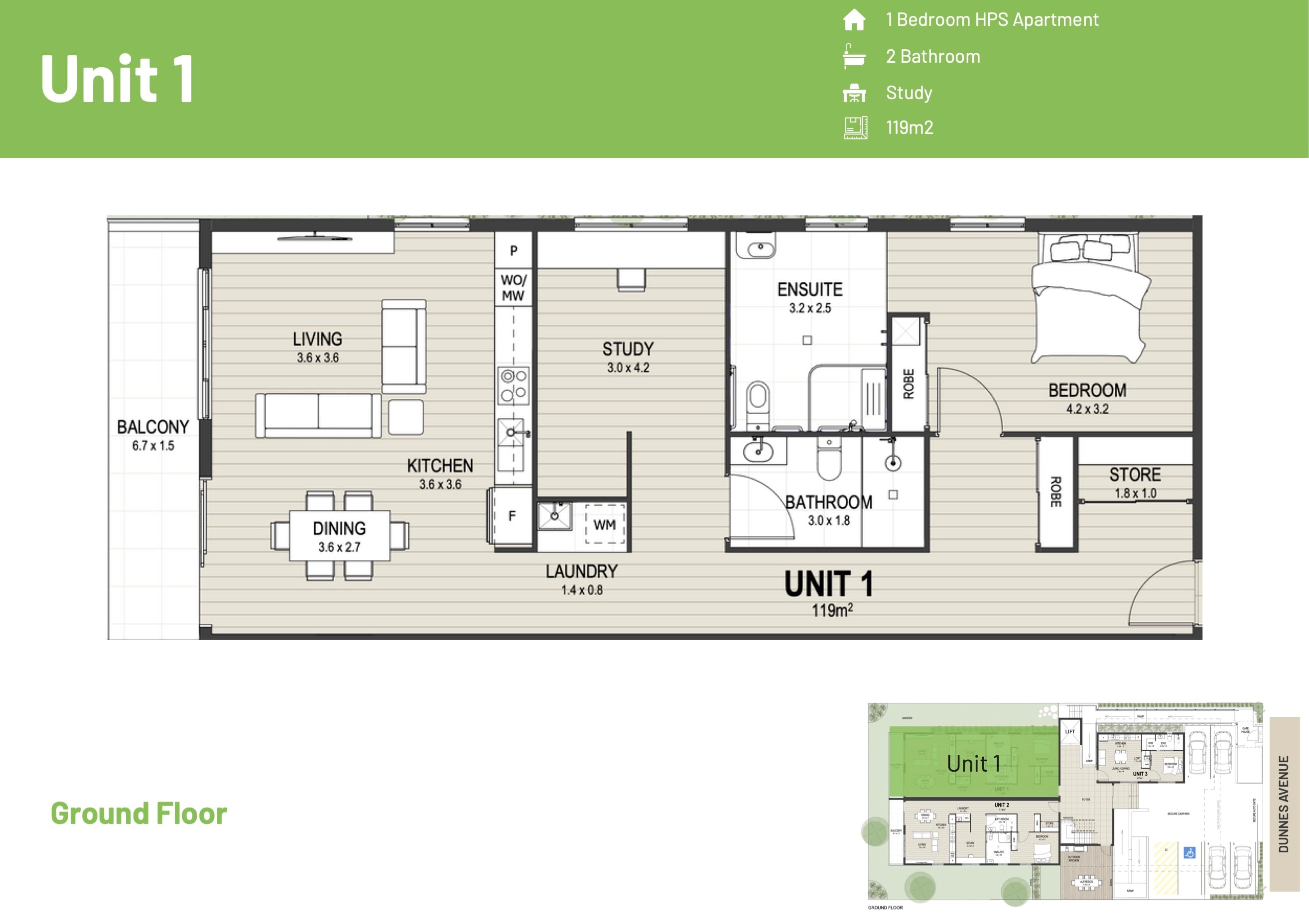 Brand New 1-Bedroom HPS Apartments, Hope Island QLD — Floorplan 3