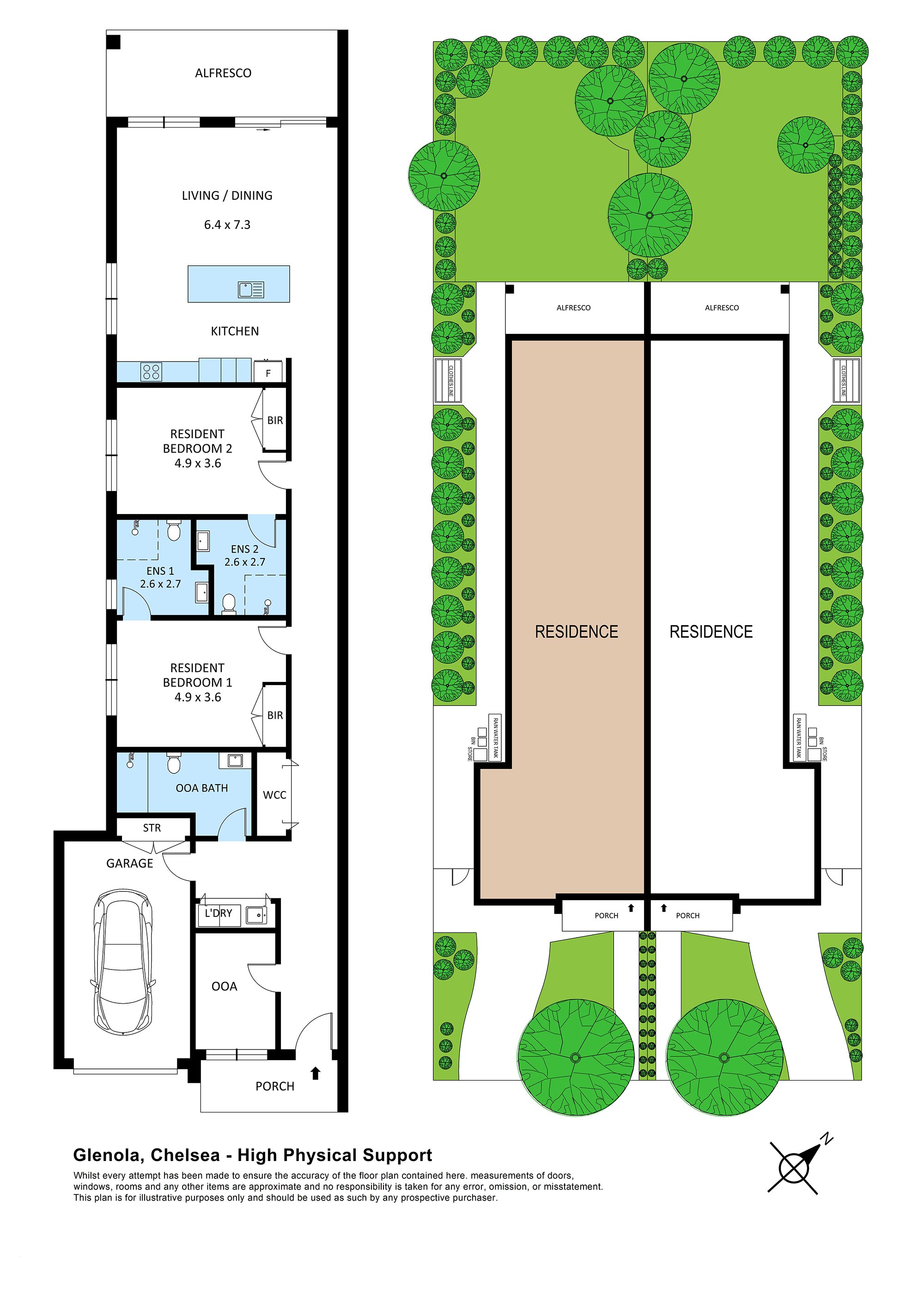 2 Bed/2 Bath(+OOA) High Physical Support House just minutes from Chelsea beach! — Floorplan 1