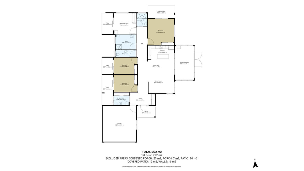Modern Comfort in Leafy Bentley Park — Floorplan 1