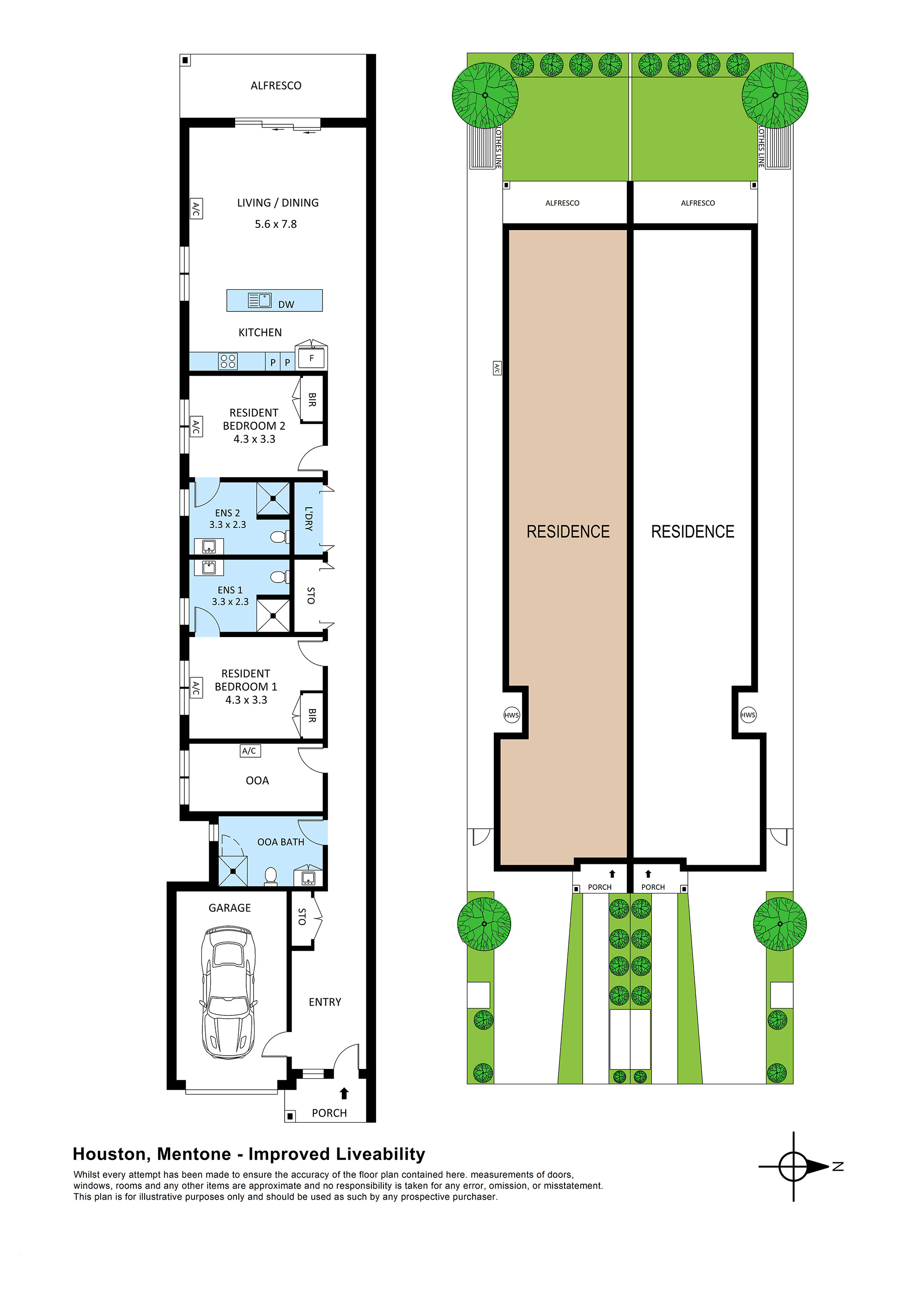 Enjoy independent living in this 2 Bed Improved Livability House in Mentone! — Floorplan 1