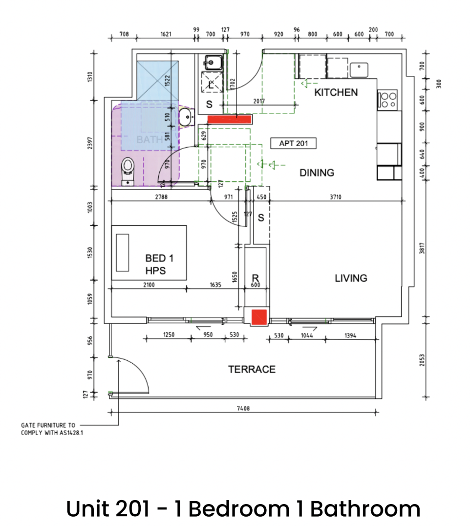 Sunshine - SDA - High Physical Support - Apartment - 2 Residents — Floorplan 1
