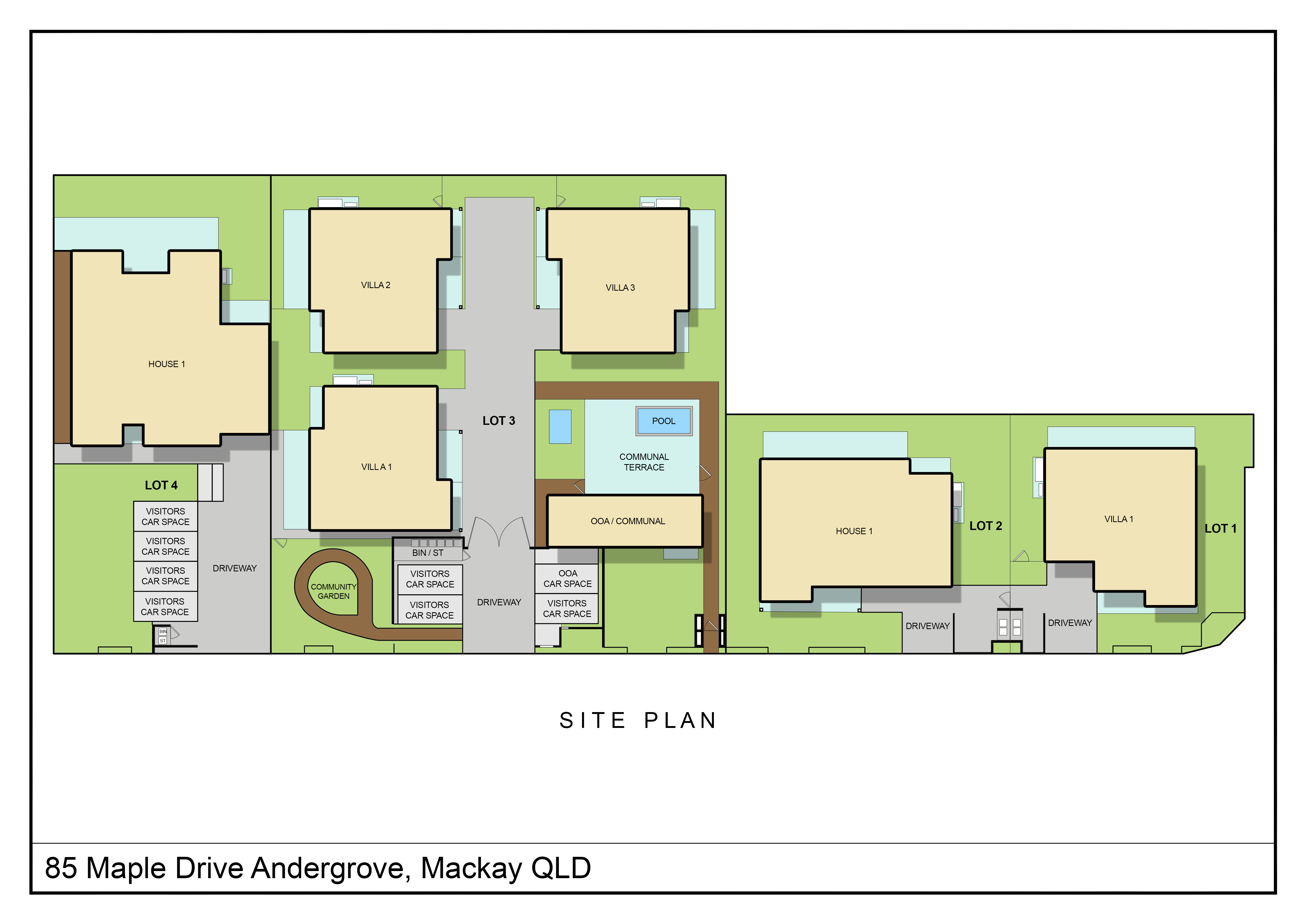 Andergrove, Mackay - 3 x 1 Bed Villa (Robust) — Floorplan 1