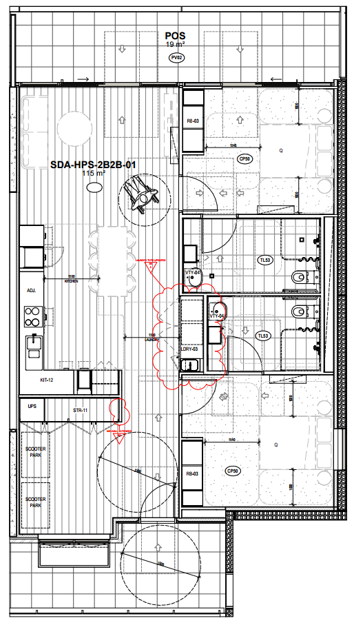 Brand new spacious SDA apartments in Prahran — Floorplan 1