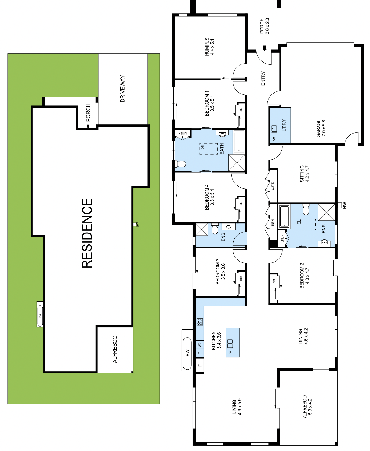Spacious 2-resident High Physical Support with your own space — Floorplan 1