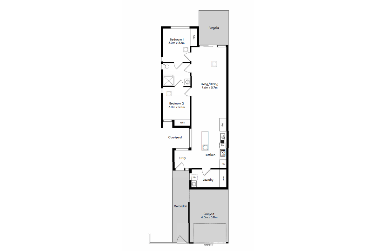 Contemporary Beachside Duplex — Floorplan 1